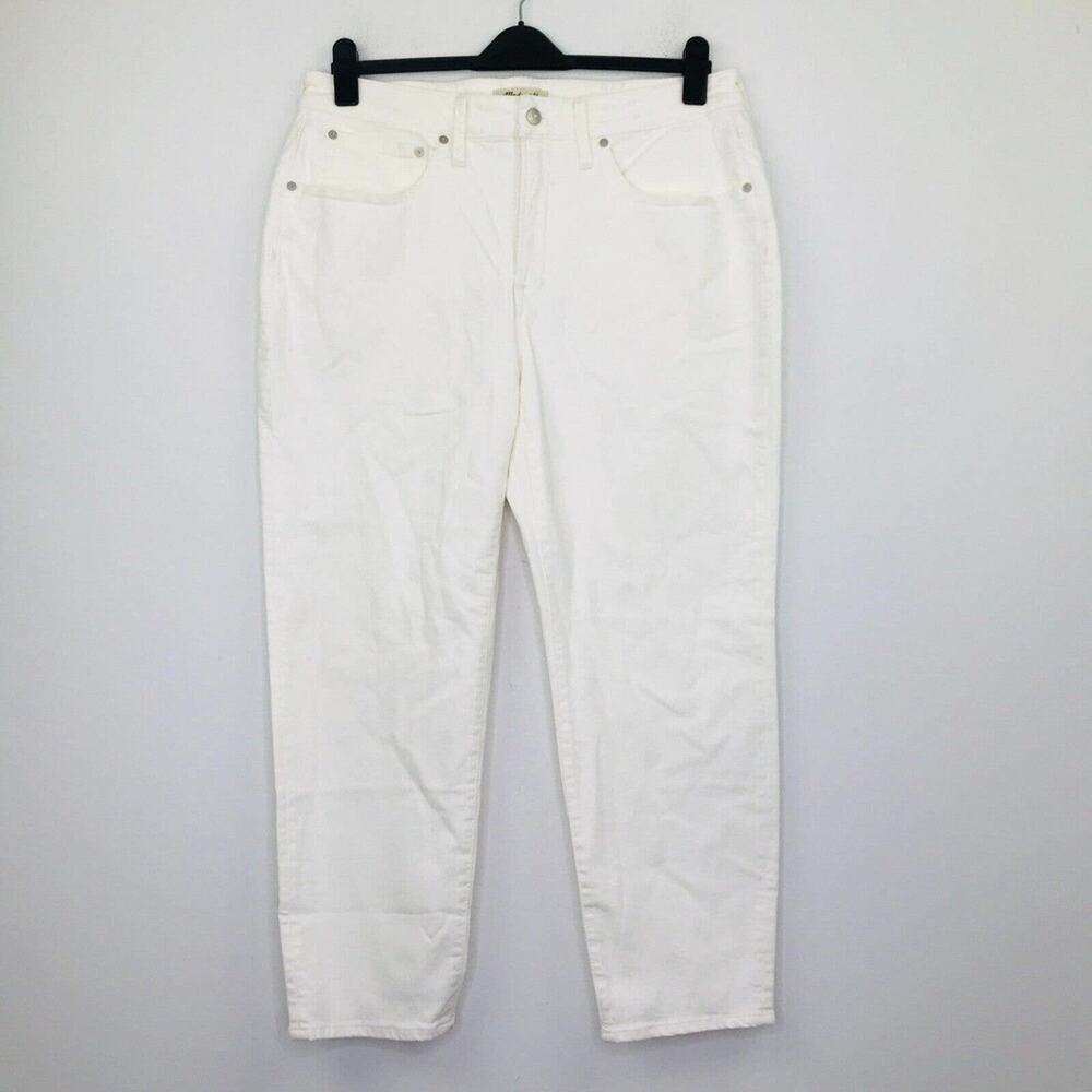 Madewell Women's 16W Mom Jeans White Curvy Perfect Vintage 90s Tapered Solid M